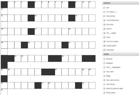 Daily Commuter Crossword